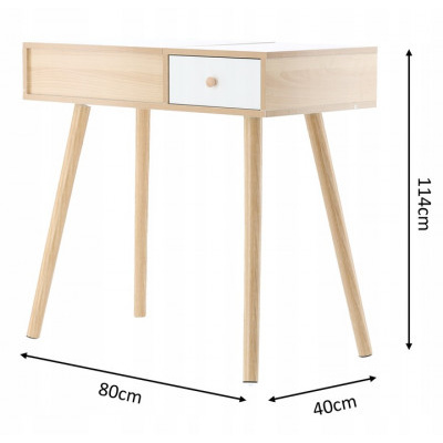Toaletní kosmetický stolek dřevěný 80x40x114 cm
